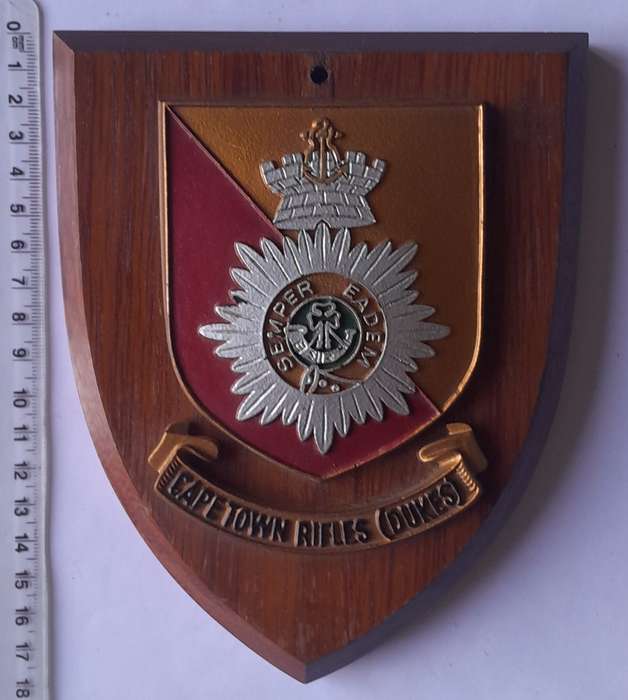 Vintage Cape Town Rifles (Dukes) Plaque.