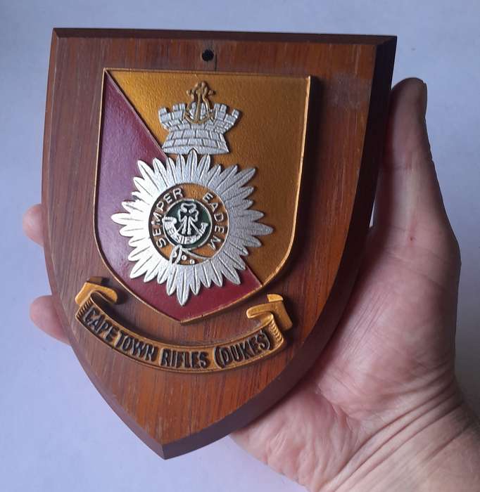 Vintage Cape Town Rifles (Dukes) Plaque.