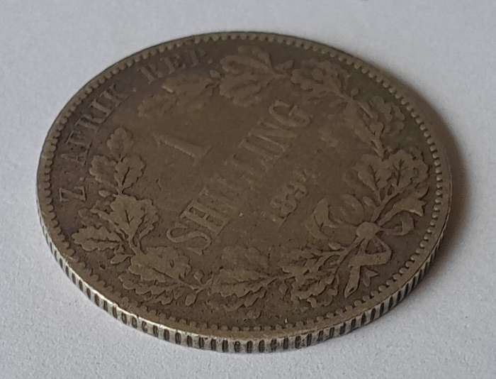 Boer War Trench Art 1894 One Shilling Coin (Paul Kruger With Hat And Coat).