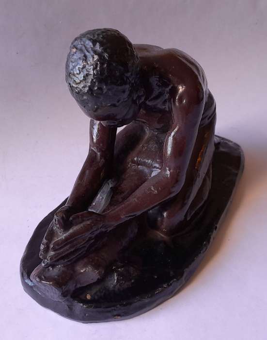 SA Artist Frederick Johannes Kruger (1907-1966) Glazed Clay Cast Sculpture. Signed.
