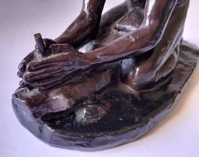 SA Artist Frederick Johannes Kruger (1907-1966) Glazed Clay Cast Sculpture. Signed.