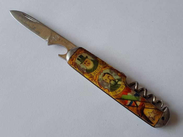 Rare Vintage Paul Kruger And De Wet Folding Knife By Richards, Sheffield.
