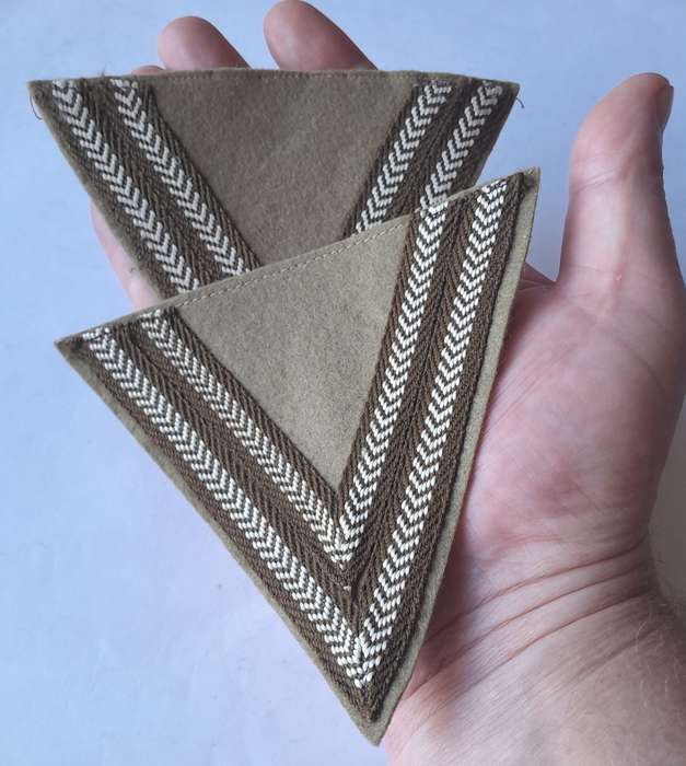 SADF Pair Corporal Rank Stripes.  Detex, JHB, 1967.
