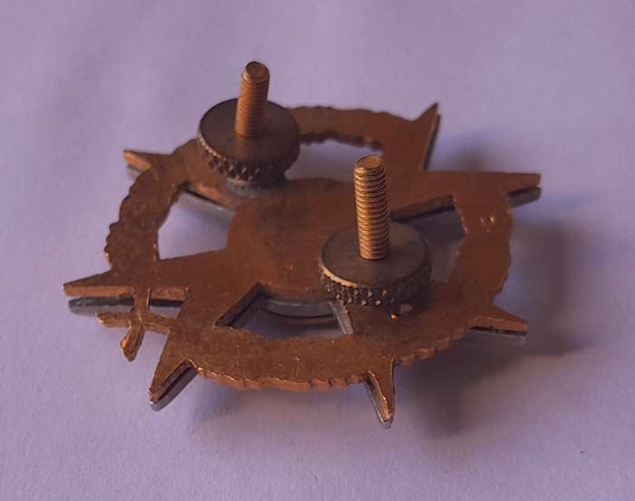 SADF Chaplain Cap Badge.  All Screw Lugs Intact.