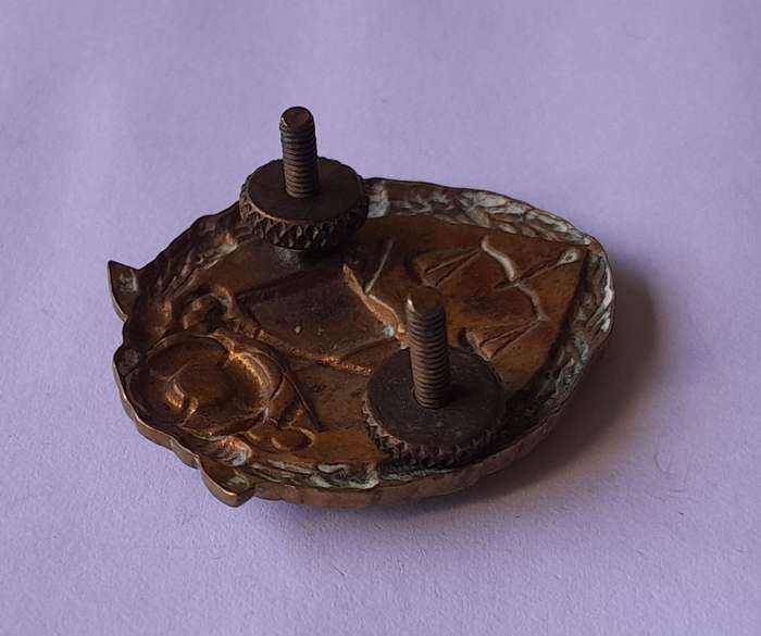 Early SA Prison Service Cap Badge.  All Screw Lugs Intact.
