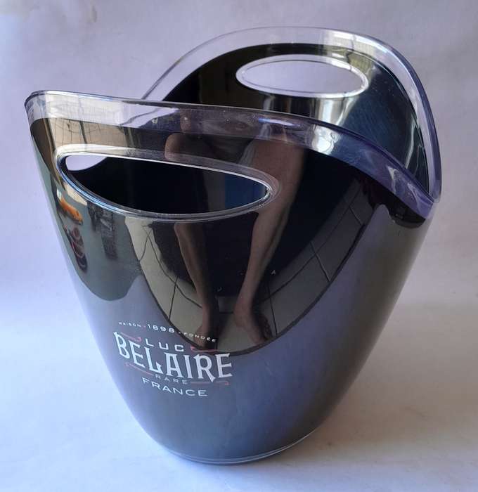 Vintage Luc Belaire Black Lucite Ice Bucket (Large). 34.5 cm.
