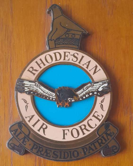 Vintage Rhodesian Air Force Plaque. 20 x 15cm.