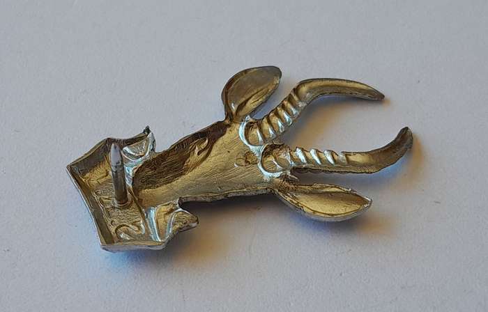 Early SA Infantry Chromed Collar Badge.  1 Pin Intact.