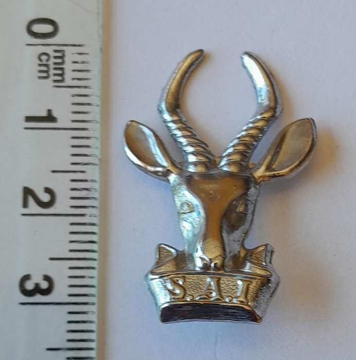 Early SA Infantry Chromed Collar Badge.  1 Pin Intact.