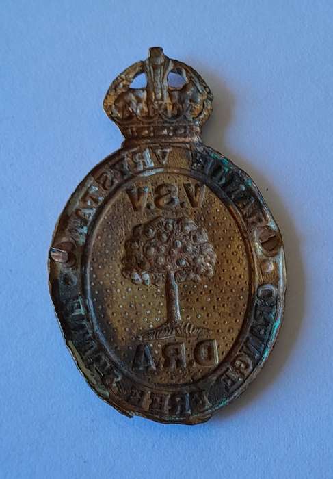 Early Orange Free State Defense Rifle Association Cap Badge.  No Lugs.