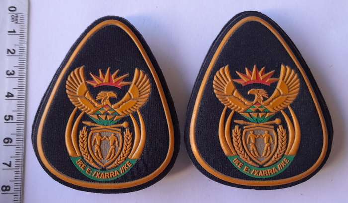 SANDF Warrant Officer Rank Badge Set.  Class 1. All Pins Intact.