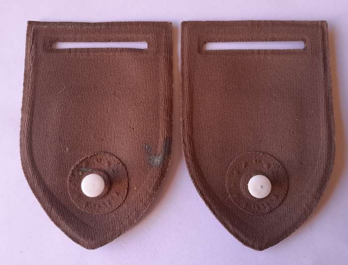 Pair SADF Ordinance Tupper Shoulder Flashes.  Bravo Company. Pins Intact.