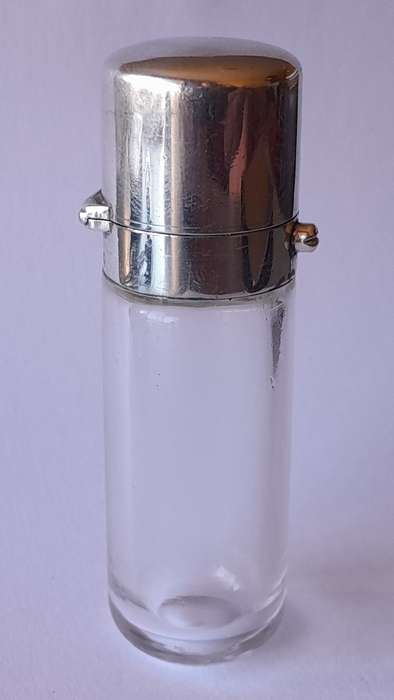 Victorian Solid Silver And Glass Flip Top Scent Bottle. Sampson Mordan & Co. London, 1878.