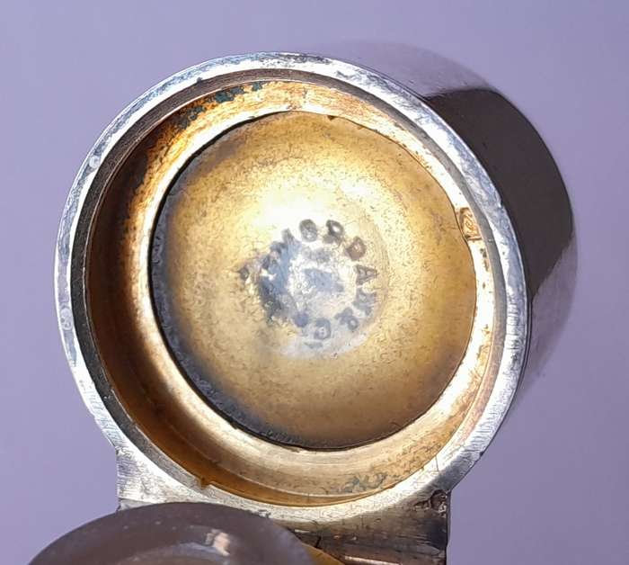 Victorian Solid Silver And Glass Flip Top Scent Bottle. Sampson Mordan & Co. London, 1878.