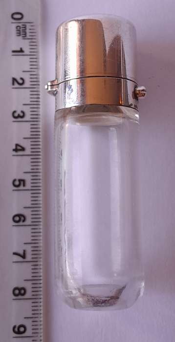 Victorian Solid Silver And Glass Flip Top Scent Bottle. Sampson Mordan & Co. London, 1878.
