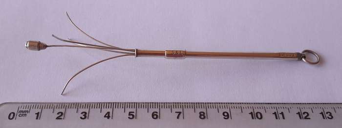 1920's Solid Silver Swizzle Stick By Francis Webb. Birmingham, 1928.