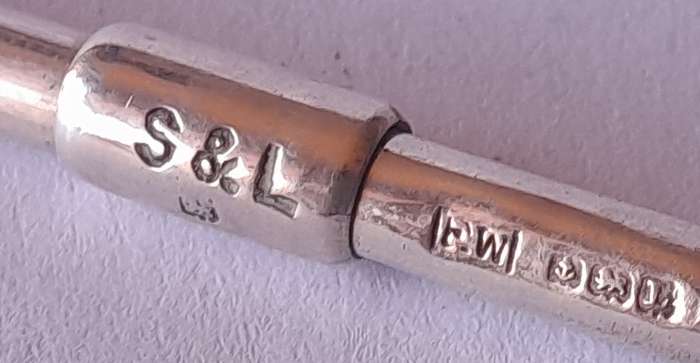 1920's Solid Silver Swizzle Stick By Francis Webb. Birmingham, 1928.