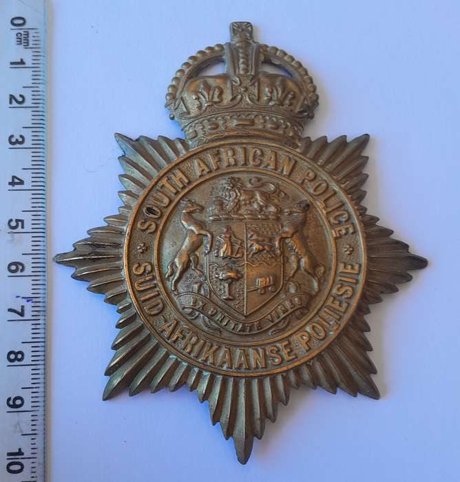 Early SA Police Union of South Africa Martingale (Horse Strap) Badge.  No Lugs.