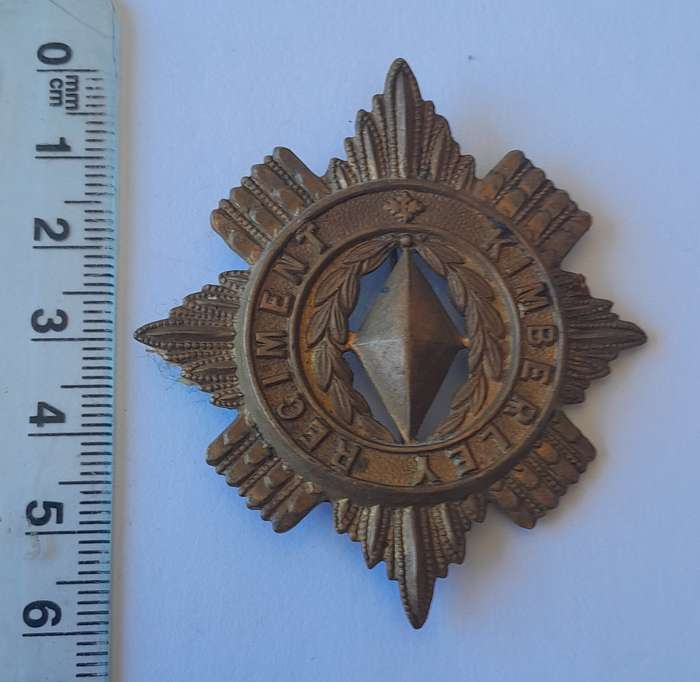 Early Kimberly Regiment Cap Badge.  Pin Intact.