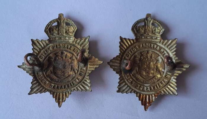 Pair SA Union SA Police Badges.  Lugs Intact.