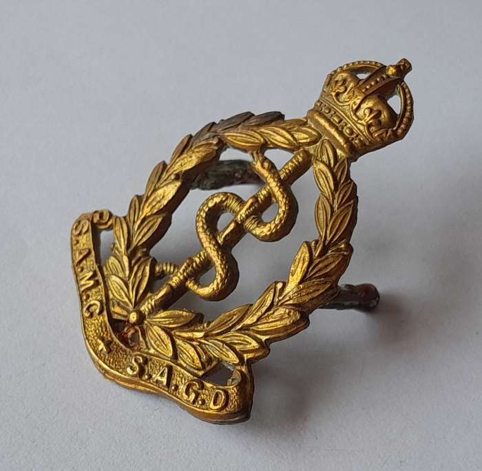 SA Union Army Medical Corps Collar Badge.  Lugs Intact.