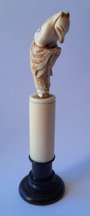 Japanese Meiji Period (1868-1912) Netsuke Of The Fox-Priest Hakusozu. 15.5cm.