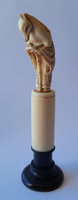 Japanese Meiji Period (1868-1912) Netsuke Of The Fox-Priest Hakusozu. 15.5cm.