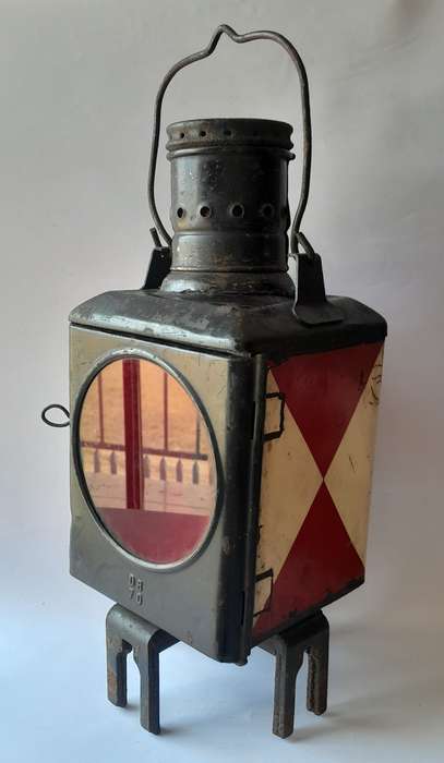 Rare Vintage Deutsche Bahn Railway Lamp. Original and Complete. 51cm.