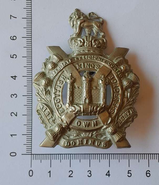 Boer War Kings Own Scottish Borderers Glengarry Badge.  Lugs Intact.