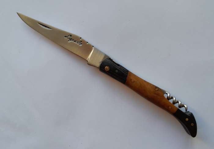 Vintage `Laguiole` Folding Knife With Two Tone Wood Handle.