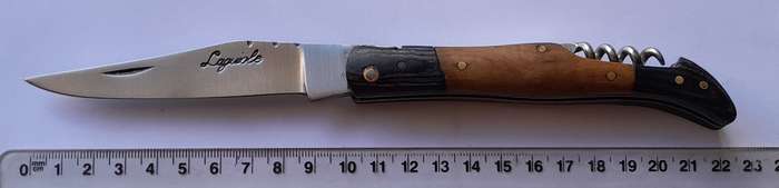 Vintage `Laguiole` Folding Knife With Two Tone Wood Handle.