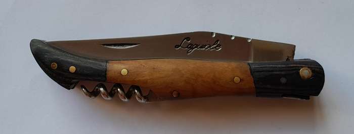 Vintage `Laguiole` Folding Knife With Two Tone Wood Handle.