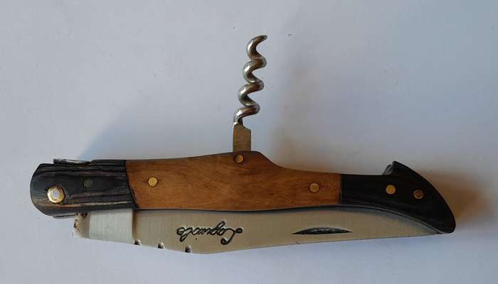 Vintage `Laguiole` Folding Knife With Two Tone Wood Handle.