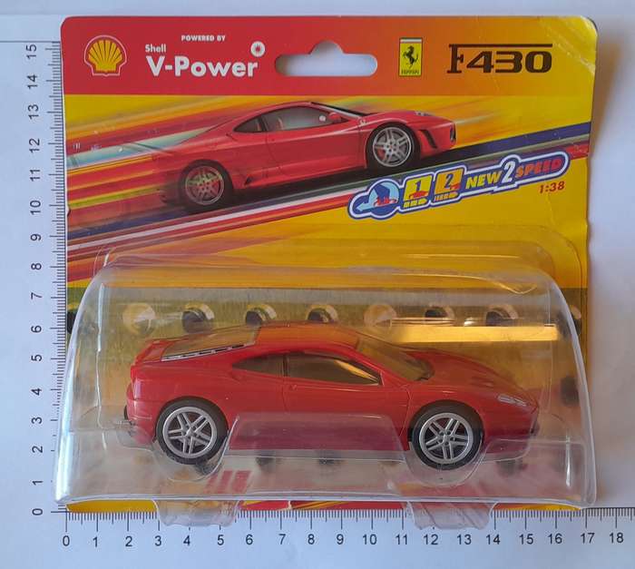 Hot Wheels Shell V-Power Ferrari F430. Scale 1/38 (11.5cm). Sealed In Original Packaging.