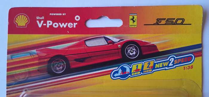 Hot Wheels Shell V-Power Ferrari F50.  Scale 1/38 (11cm). Sealed In Original Packaging.