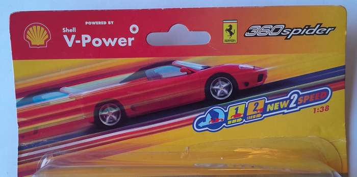 Hot Wheels Shell V-Power Ferrari 360 Spider. Scale 1/38 (11.5cm). Sealed In Original Packaging.