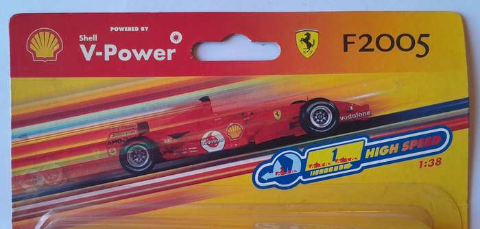 Hot Wheels Shell V-Power Ferrari F2005. Scale 1/38 (12cm). Sealed In Original Packaging.