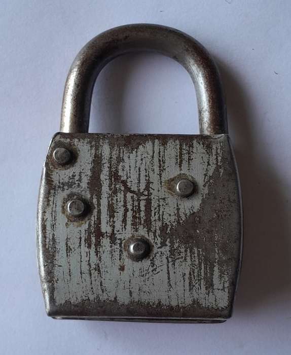 Rare Antique "Mary" Padlock with Key.  Working.  7 x 5cm