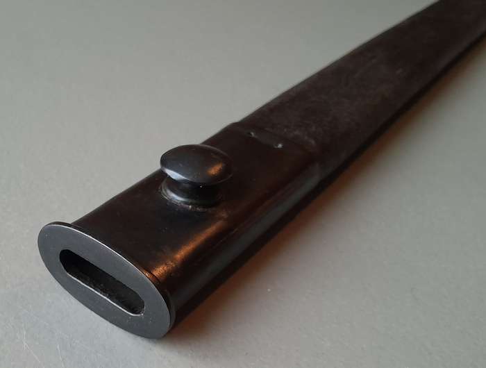 South African Police Pattern 1907 Parkerized Bayonet With Scabbard.