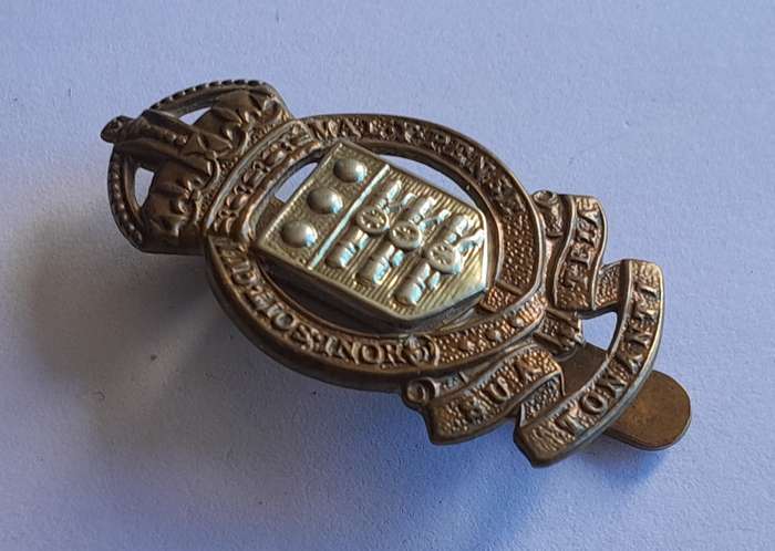 WW2 British Army Ordinance Corps Cap Badge.  Maker's Stamp. Slider Intact.