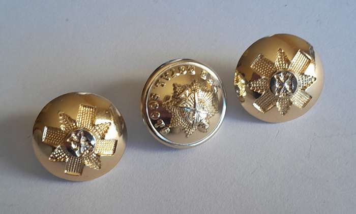 3 x Royal Scots Dress Buttons.