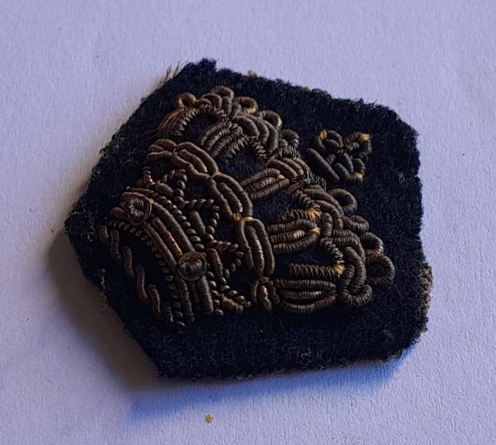 WW2 British Or Commonwealth Military Bullion Rank Badge.
