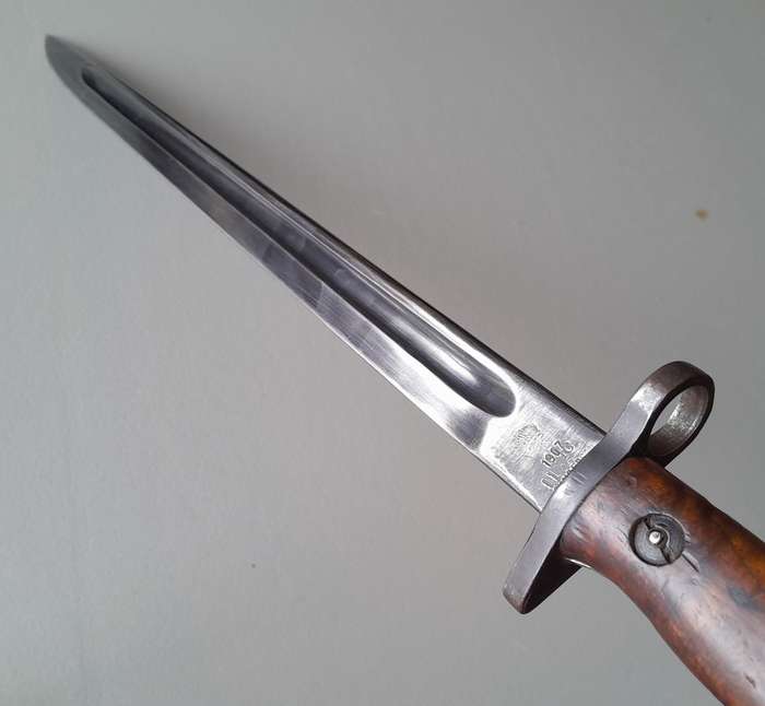S.A. Police Issue WW1 1907 Pattern Sanderson Sword Bayonet With Scabbard.