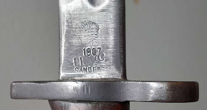 S.A. Police Issue WW1 1907 Pattern Sanderson Sword Bayonet With Scabbard.