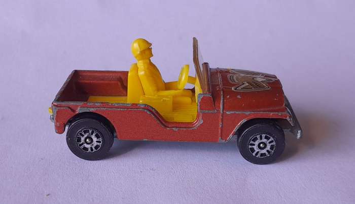 1980's Corgi Die Cast CJ-6 Jeep.  With Driver.