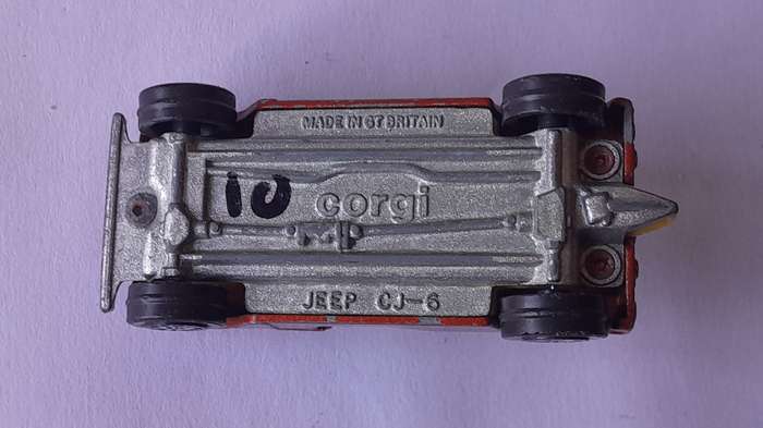 1980's Corgi Die Cast CJ-6 Jeep.  With Driver.