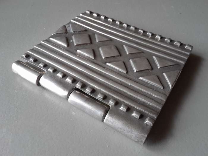 Vintage Carroll Boyes (1954-2019) Metal Notebook Holder.  Stamped.