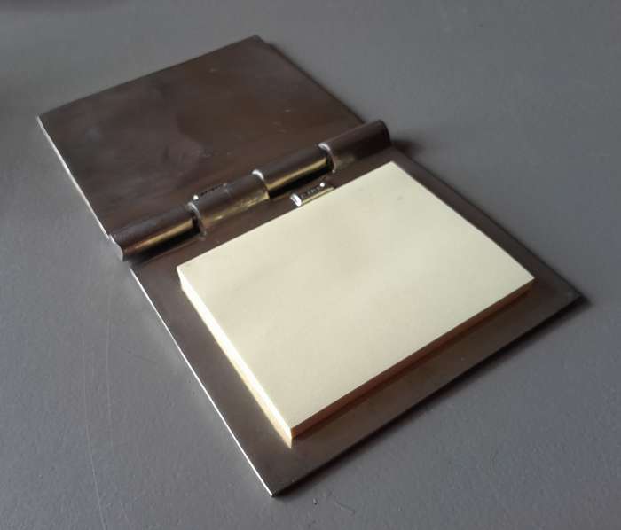 Vintage Carroll Boyes (1954-2019) Metal Notebook Holder.  Stamped.
