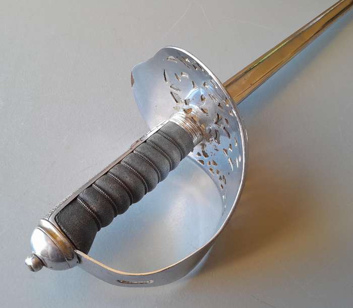 SA Army Pattern 1897 Wilkinson Sword Officer's Sword With Leather Scabbard.