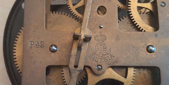 Antique Gustav Becker Mahogany Cased Wall Clock. 84 x 41cm.